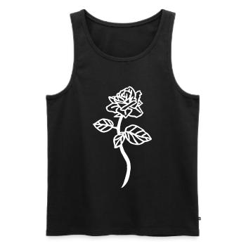 La rose blanche - Débardeur bio Premium Homme - noir - Devant - AI Model Male 178 light (178cm)