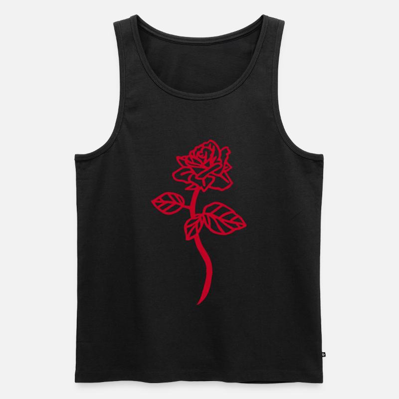 Die rote Rose - Männer Premium Bio Tank Top - Schwarz
