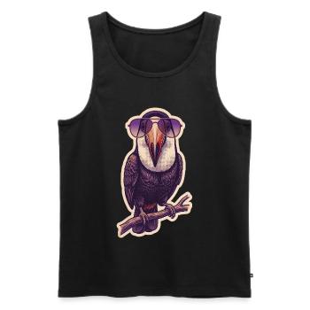 Verrückter Tukan Mit Sonnenbrille - Männer Premium Bio Tank Top - Schwarz - Vorne - Michal (187cm)