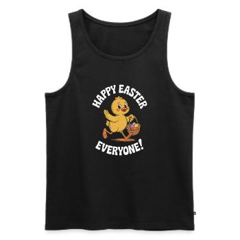 Joyeuses Pâques à tous, Frohe Ostern Vintage - Débardeur bio Premium Homme - noir - Devant - Michal (187cm)