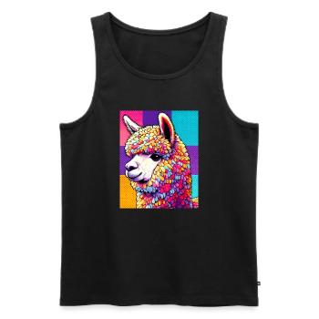 Alpaca - Men's Premium Organic Tank Top - black - Front - Michal (187cm)