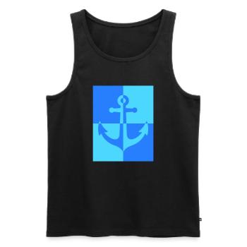 Anker - Männer Premium Bio Tank Top - Schwarz - Vorne - Michal (187cm)