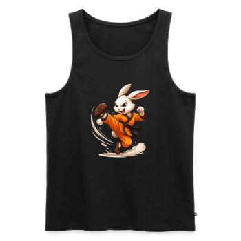 Hase Kung Fu Karate Ninja Fun Design - Männer Premium Bio Tank Top - Schwarz - Vorne - AI Model Male 178 light (178cm)