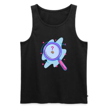 Searching for the brain with a magnifying glass - Men's Premium Organic Tank Top - black - Front - AI Model Male 178 light (178cm)