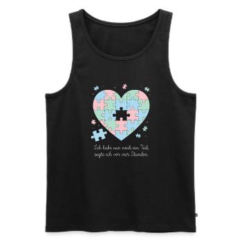 Puzzeln, Hobby, Geduld, Spruch Design - Männer Premium Bio Tank Top - Schwarz - Vorne - AI Model Male 178 light (178cm)