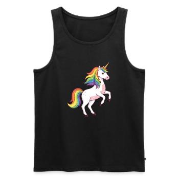 Licorne à crinière arc-en-ciel - Débardeur bio Premium Homme - noir - Devant - Michal (187cm)