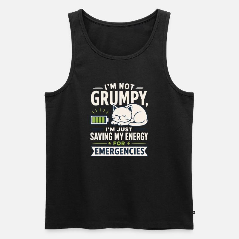 Katzenenergie fürs Notfall - Männer Premium Bio Tank Top - Schwarz