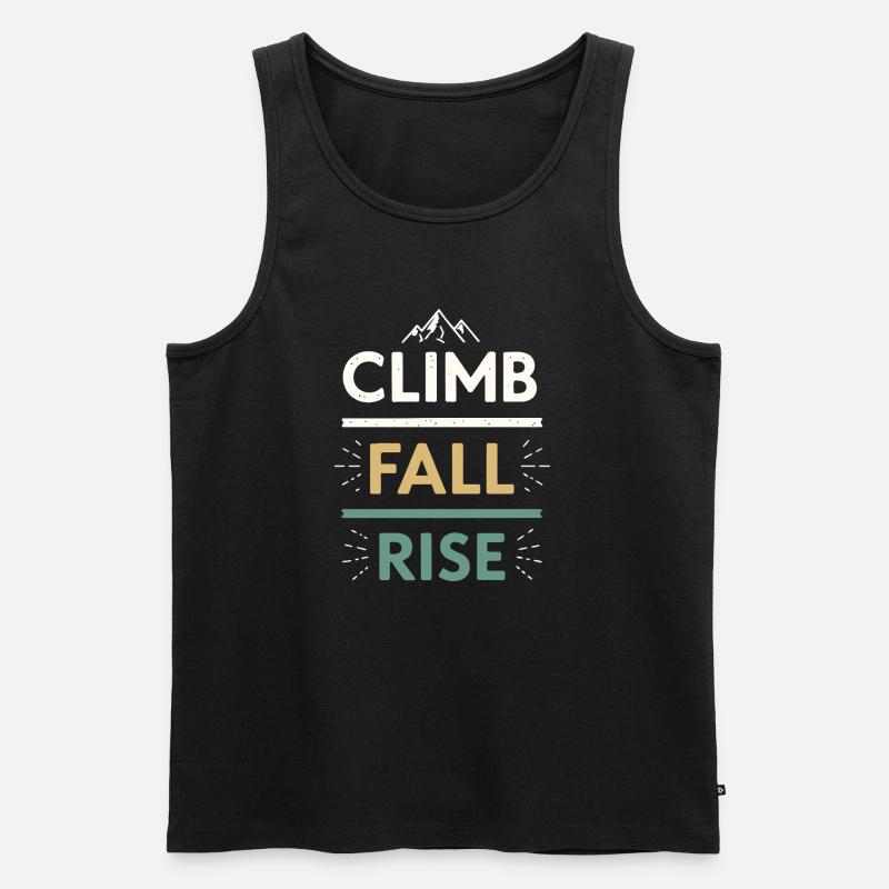 Climbs Falls Raises Mountain - Männer Premium Bio Tank Top - Schwarz