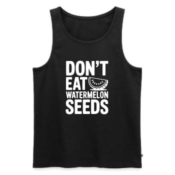 Iss keine Wassermelonenkerne - Männer Premium Bio Tank Top - Schwarz - Vorne - Michal (187cm)