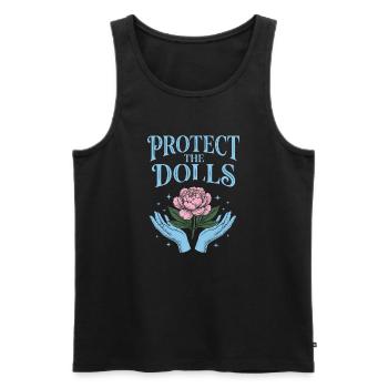 Pride Month LGBTQ – Schütze die Puppen - Männer Premium Bio Tank Top - Schwarz - Vorne - AI Model Male 178 light (178cm)
