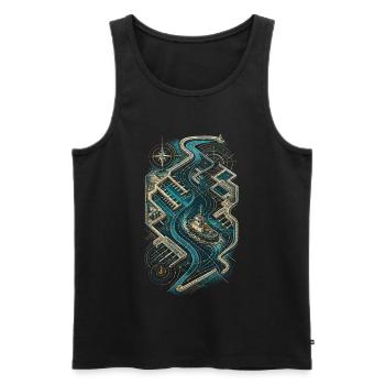 Schleppschiffe Schlepper - Männer Premium Bio Tank Top - Schwarz - Vorne - Michal (187cm)
