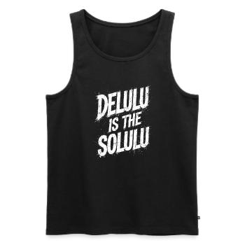 Delulu est le Solulu - Débardeur bio Premium Homme - noir - Devant - Michal (187cm)