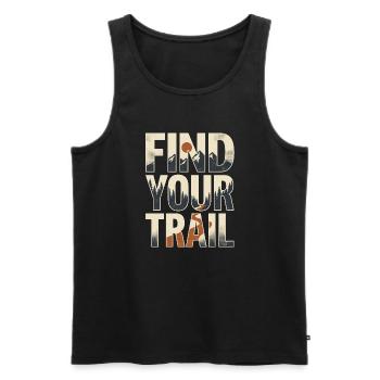 Wandern – Outdoor-Abenteuer – Finde deinen Pfad - Männer Premium Bio Tank Top - Schwarz - Vorne - Michal (187cm)