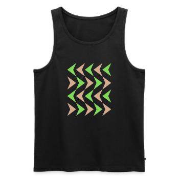 Zickzack-Kontrast Muster - Männer Premium Bio Tank Top - Schwarz - Vorne - Michal (187cm)