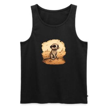 Erdmännchen Baby Mangusten - Männer Premium Bio Tank Top - Schwarz - Vorne - AI Model Male 178 light (178cm)