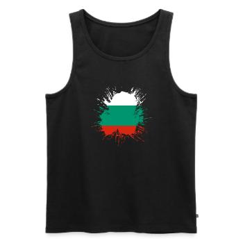Drapeau de la Bulgarie Drapeau bulgare Sables d’or - Débardeur bio Premium Homme - noir - Devant - Michal (187cm)