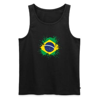 Brasilien Flagge Brasilianische Fahne Südamerika - Männer Premium Bio Tank Top - Schwarz - Vorne - AI Model Male 178 light (178cm)