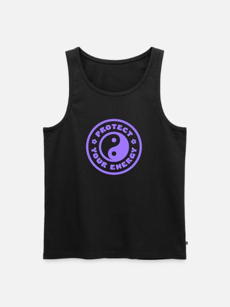 Beskyt din energi - Herre Premium økologisk tanktop - sort