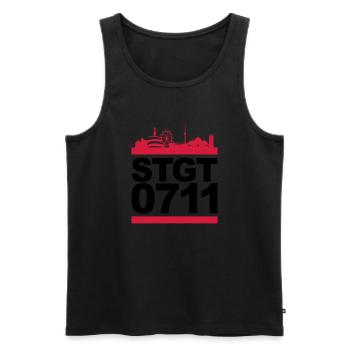 STGT 0711 - Männer Premium Bio Tank Top - Schwarz - Vorne - Michal (187cm)
