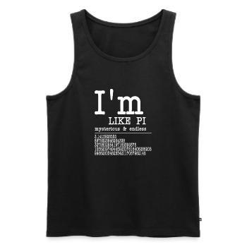 I'm like Pi - NERD - Männer Premium Bio Tank Top - Schwarz - Vorne - AI Model Male 178 light (178cm)