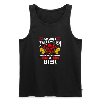 Feuerwehr und Bier - Männer Premium Bio Tank Top - Schwarz - Vorne - Michal (187cm)