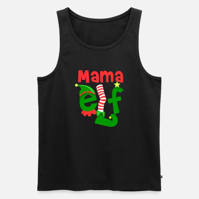 Mama Elf - Männer Premium Bio Tank Top - Schwarz