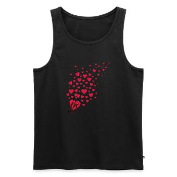 fly fliegende Herzchen, viele Herzen Herz - Männer Premium Bio Tank Top - Schwarz - Vorne - AI Model Male 178 light (178cm)