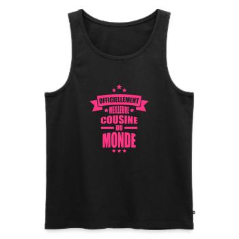officiellement meilleure cousine du monde - Débardeur bio Premium Homme - noir - Devant - Michal (187cm)