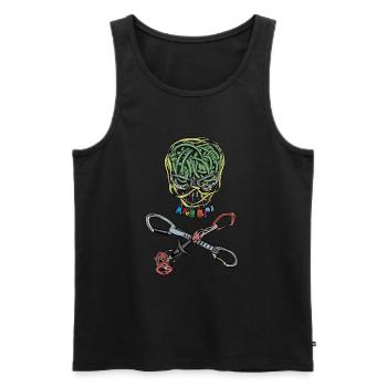 Climbing, pirate, skull - Men's Premium Organic Tank Top - black - Front - AI Model Male 178 light (178cm)