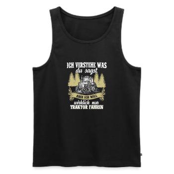 Tractor agriculture farmer gift · understand - Men's Premium Organic Tank Top - black - Front - Michal (187cm)