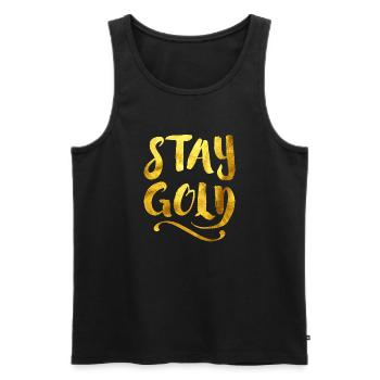 Stay Gold - Men's Premium Organic Tank Top - black - Front - AI Model Male 178 light (178cm)