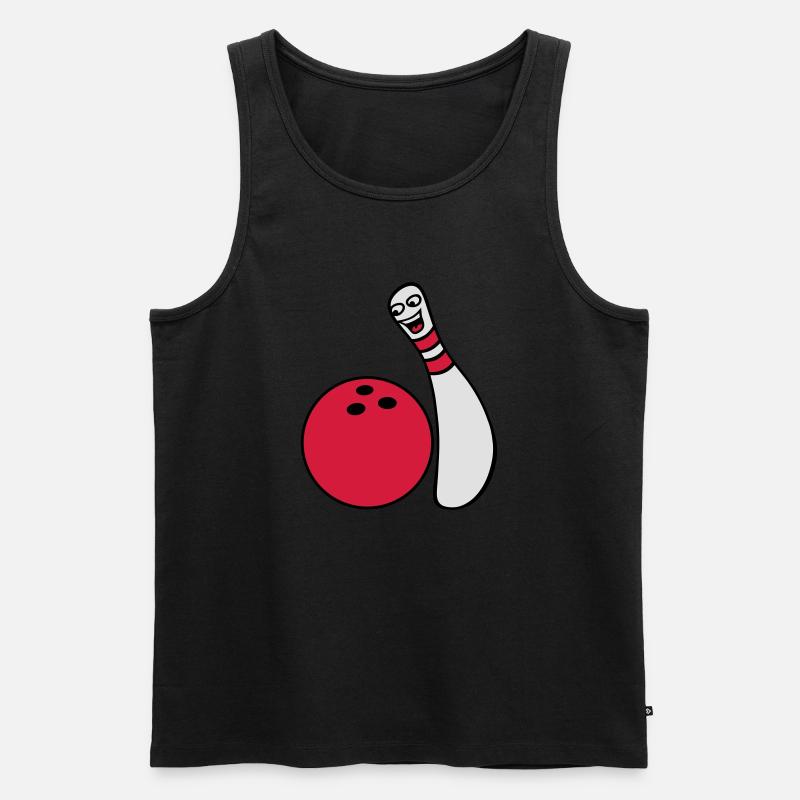 Cheeky Comic Bowling Pin - Männer Premium Bio Tank Top - Schwarz