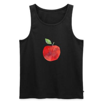 Apfel - Männer Premium Bio Tank Top - Schwarz - Vorne - AI Model Male 178 light (178cm)