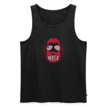 America Man - Männer Premium Bio Tank Top - Schwarz - Vorne - AI Model Male 178 light (178cm)
