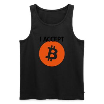bitcoin - Débardeur bio Premium Homme - noir - Devant - Michal (187cm)