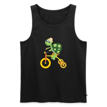 Turtle on tricycle - Men's Premium Organic Tank Top - black - Front - Michal (187cm)