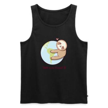 Faultier Erde Welt Umweltschutz Klimaschutz Liebe - Männer Premium Bio Tank Top - Schwarz - Vorne - Michal (187cm)