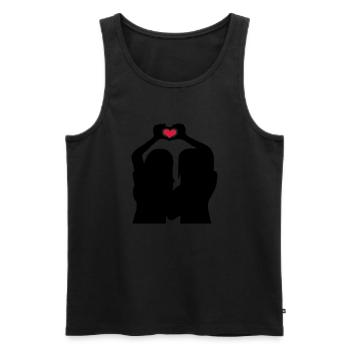 Handherz Silhouette Girlfriends - Men's Premium Organic Tank Top - black - Front - Michal (187cm)