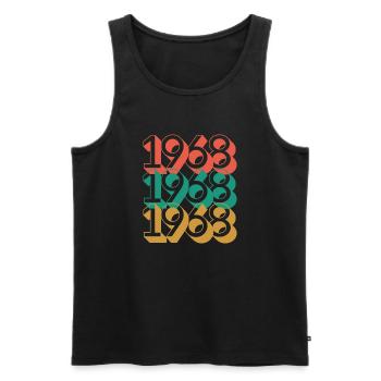 Anniversaire année 1968 / Vintage 1968 - Débardeur bio Premium Homme - noir - Devant - Michal (187cm)