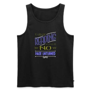 fun gift idea books lover readers book cat wine - Männer Premium Bio Tank Top - Schwarz - Vorne - AI Model Male 178 light (178cm)