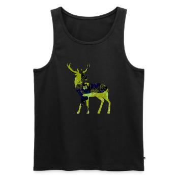 Cerf - Débardeur bio Premium Homme - noir - Devant - AI Model Male 178 light (178cm)