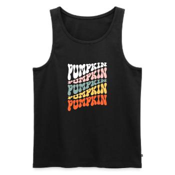Groovy Pumpkin, texte rétro - Débardeur bio Premium Homme - noir - Devant - AI Model Male 178 light (178cm)