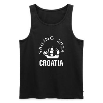 Sailing Croatia Cruiseshirt - Männer Premium Bio Tank Top - Schwarz - Vorne - Michal (187cm)