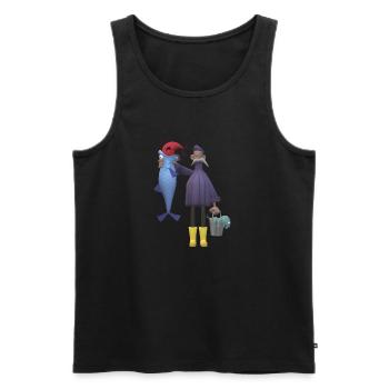 Fishing Angler Fisherman Fish Funny - Men's Premium Organic Tank Top - black - Front - Michal (187cm)