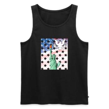 USA, Statue of Liberty - Men's Premium Organic Tank Top - black - Front - AI Model Male 178 light (178cm)