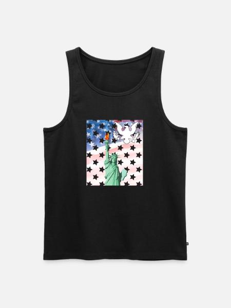 USA, Freiheitsstatue - Männer Premium Bio Tank Top - Schwarz