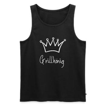 Grillkönig - Männer Premium Bio Tank Top - Schwarz - Vorne - Michal (187cm)