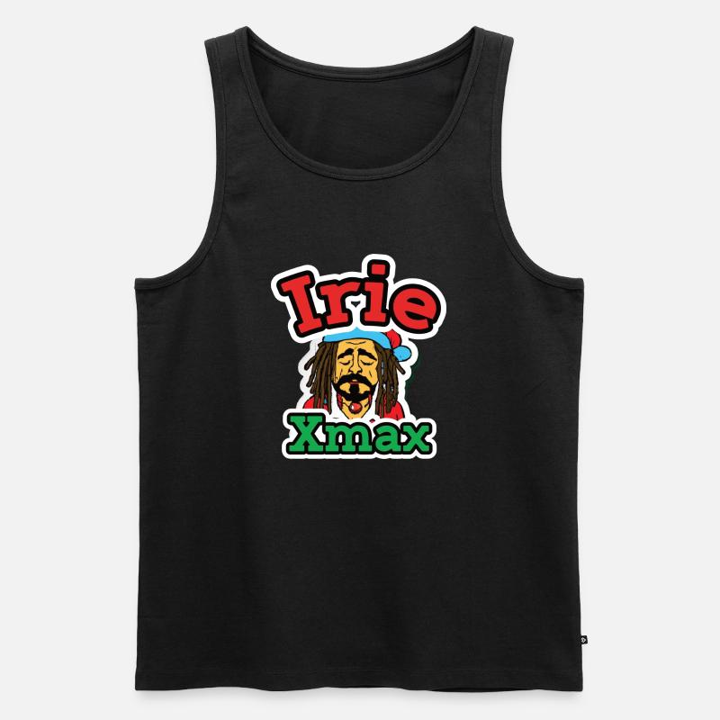 Irie Xmax Rasta Santa 2 - Männer Premium Bio Tank Top - Schwarz