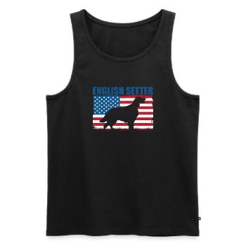 English Setter - Männer Premium Bio Tank Top - Schwarz - Vorne - Michal (187cm)