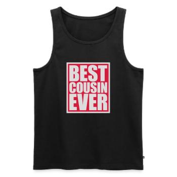 best cousin ever quote - Men's Premium Organic Tank Top - black - Front - Michal (187cm)